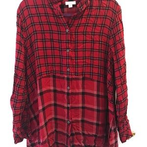 J Jill Plaid Tunic Swing Top